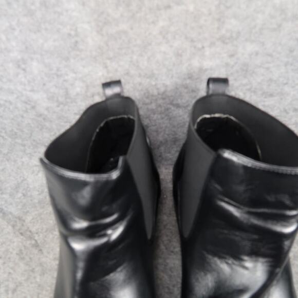 Ankle Boots Womens 8 Shoes Casual Chelsea Pull On Black Bootie Block Heel Studs - Picture 3 of 15